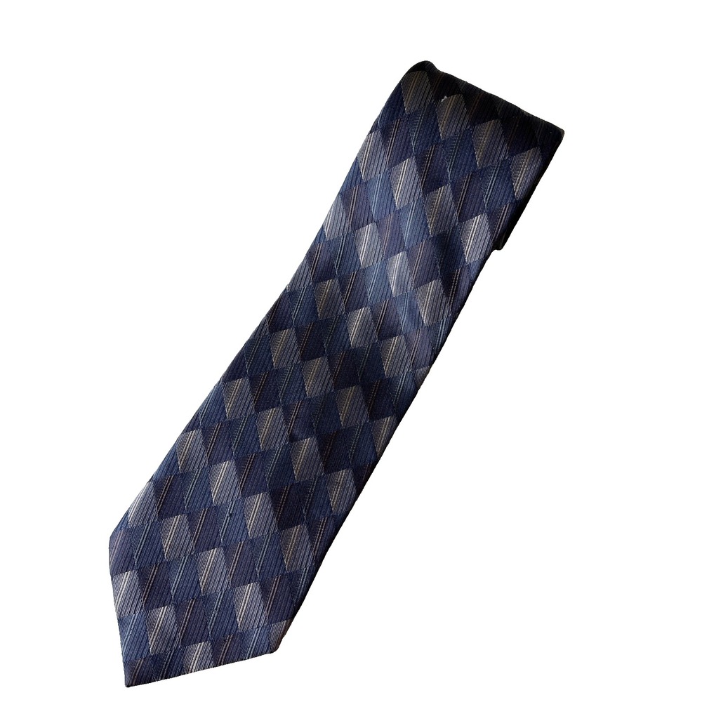 Ferucci Silk Tie Blue‎ Purple Geometric Diamond Professional Party Business